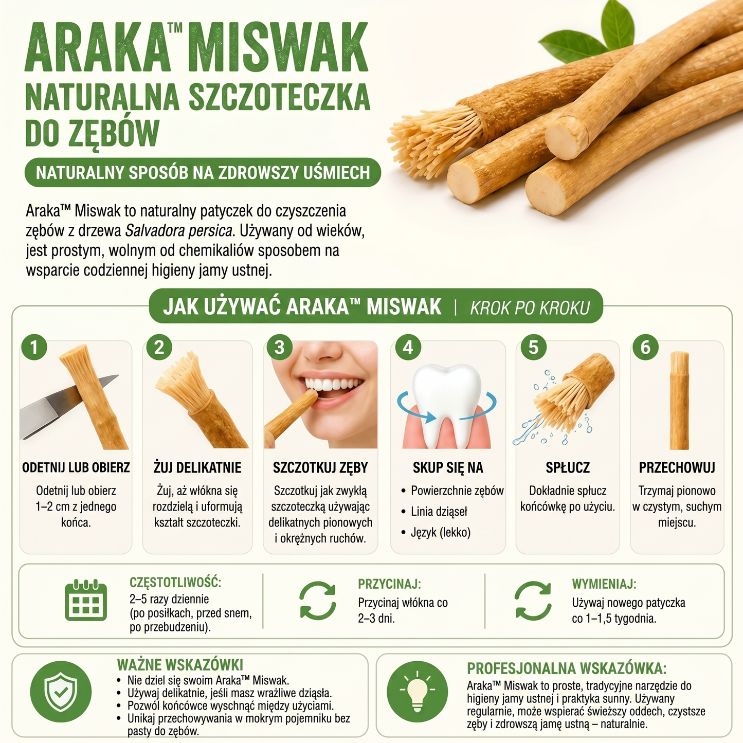 ARAKA™ MISWAK - NATURALNIE CZYSTSZY I BIELSZY UŚMIECH